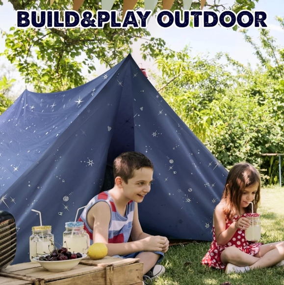 Tiny Land Glow In The Dark Space Fort Tent 9.4" X 12.6" - Picture 7 of 9